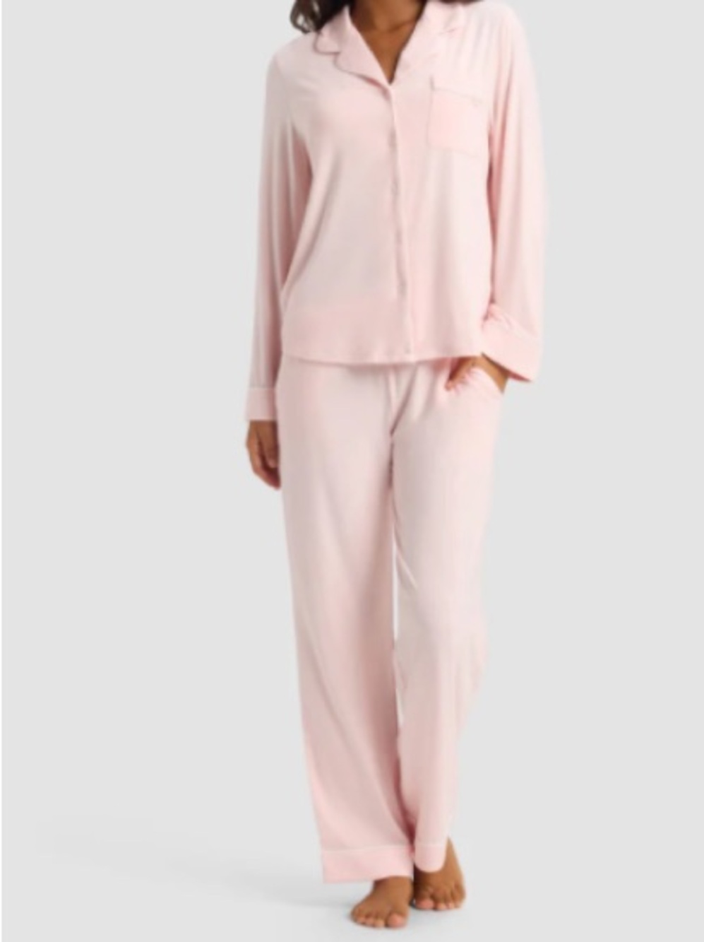 New Cozy Earth Bamboo Stretch Knit Classic Pajama Top & Pants Set